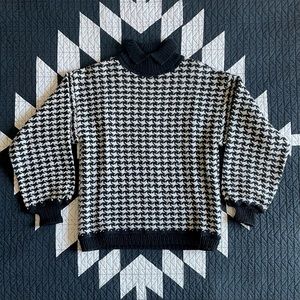 VINTAGE wool houndstooth sweater, women’s size XL